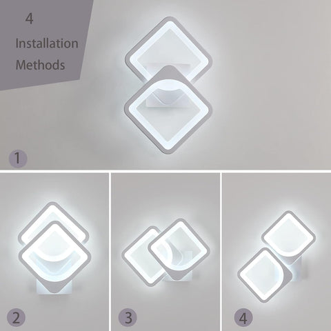 Applique a LED da 24 W dal design moderno, luce bianca fredda 6000 K, lampada da parete per interni per soggiorno, camera da letto, scale, corridoio, bagno 