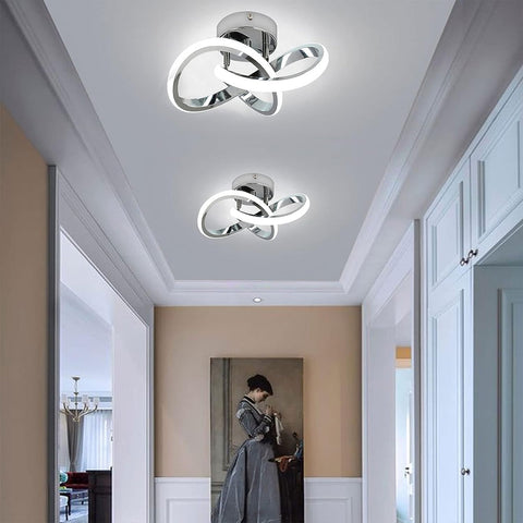 Plafoniera a LED, plafoniera semplice e alla moda, argento, luce bianca 6500K, 22W