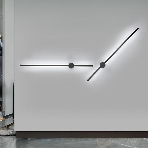 Lampada da Parete per Interni, Lampada da Parete a LED Girevole a 360° 6500K Bianco Freddo, Lampada da Parete Moderna Nera per Camera da Letto Soggiorno Sala da Pranzo Corridoio Scale 100 cm