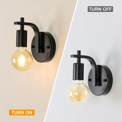 4 confezioni - Applique in metallo nero - Lampada a sospensione per interni con attacco E27 (senza lampadina) - per ingresso camera da letto