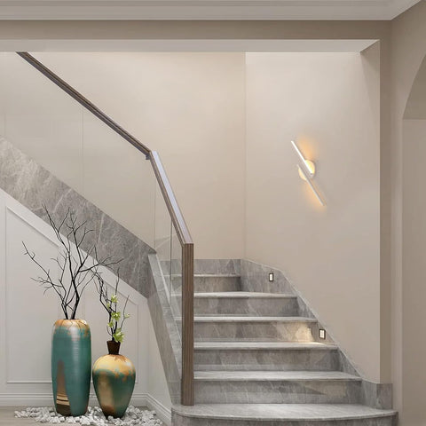 Lampada da parete a LED moderna per interni, applique in alluminio per soggiorno corridoio bagno scala luce notturna (bianca) luce calda 3000K