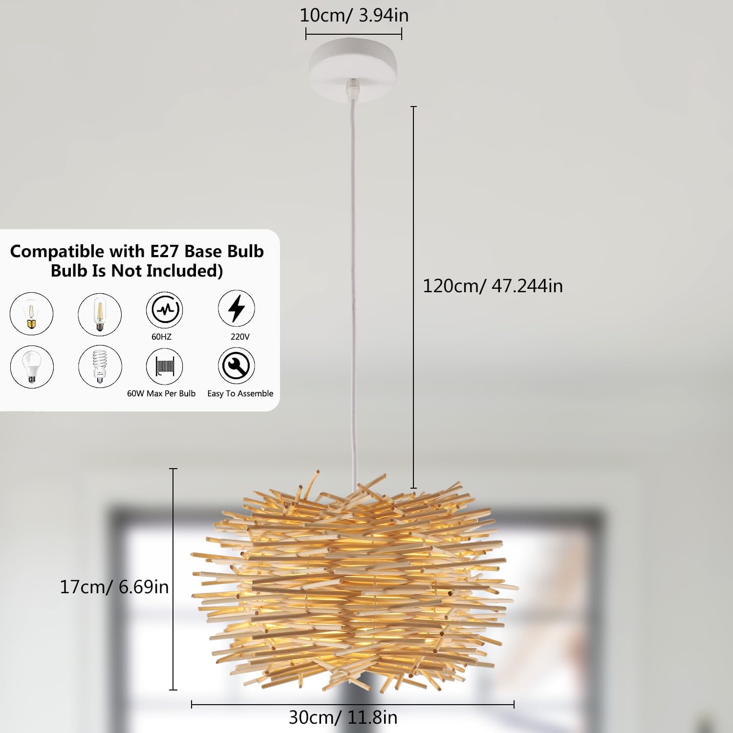 Tableau des tailles de chandeliers