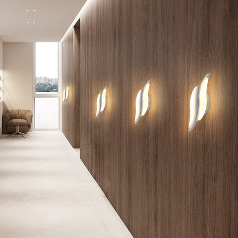 Applique da parete a LED per interni, moderna lampada da parete 20W 2300LM, lampada da parete in acrilico per soggiorno, camera da letto, scale, luce bianca calda 3000K, colore bianco