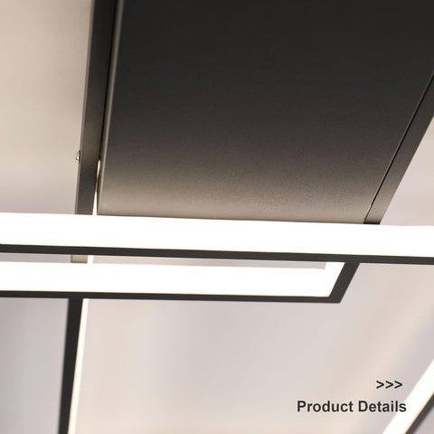 Moderna plafoniera a LED dimmerabile, dimmerabile 3000K-6000K, lampada da soffitto rettangolare per soggiorno, camera da letto, sala da pranzo, ufficio, nero