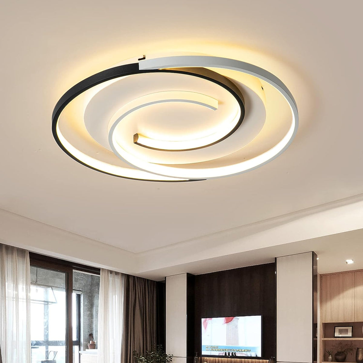 Plafoniera a LED dimmerabile con telecomando Lampada da soffitto moderna dimmerabile 3000K-6000K per soggiorno Camera da letto Sala da pranzo Ufficio 36W Rotonda 