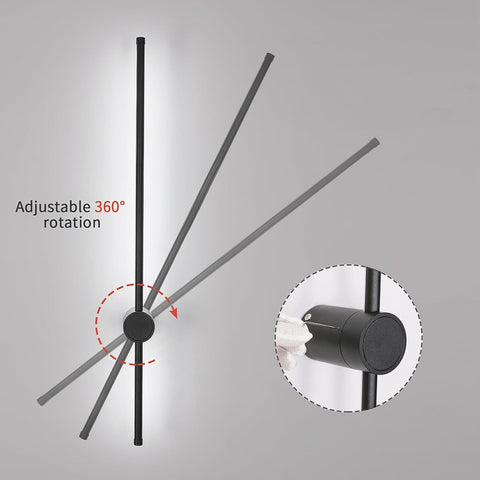 Lampada da Parete per Interni, Lampada da Parete a LED Girevole a 360° 6500K Bianco Freddo, Lampada da Parete Moderna Nera per Camera da Letto Soggiorno Sala da Pranzo Corridoio Scale 100 cm
