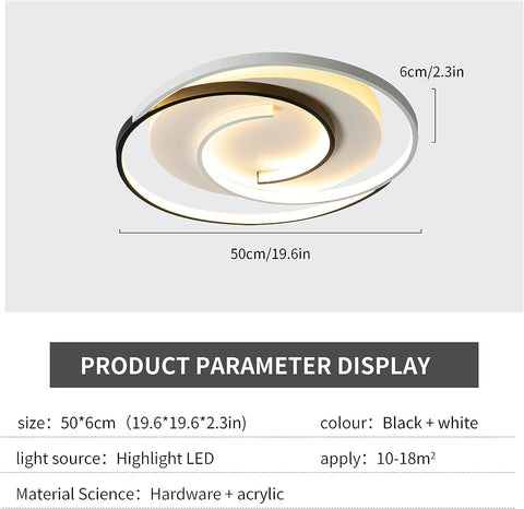 Plafoniera a LED dimmerabile con telecomando Lampada da soffitto moderna dimmerabile 3000K-6000K per soggiorno Camera da letto Sala da pranzo Ufficio 36W Rotonda 