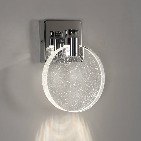 Applique moderna di lusso in acrilico dimmerabile cromata D16*H21CM Tre colori di luce 3W Adatta per camere da letto, soggiorni e corridoi