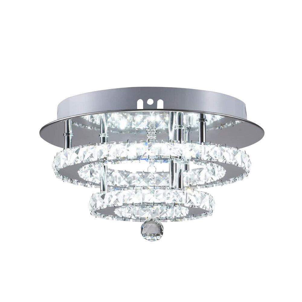 Lámparas de araña de cristal, lámpara de techo de cristal LED moderna de 30 W, lámpara de techo de cristal para sala de estar, comedor, baño, dormitorio, cocina, pasillo