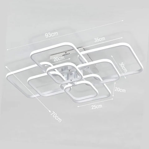 Moderna plafoniera LED in alluminio a 8 luci, 114W, bianco freddo 6500K per corridoio, camera da letto, cucina e soggiorno