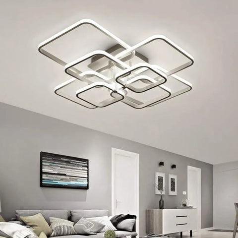 Moderna plafoniera LED in alluminio a 8 luci, 114W, bianco freddo 6500K per corridoio, camera da letto, cucina e soggiorno