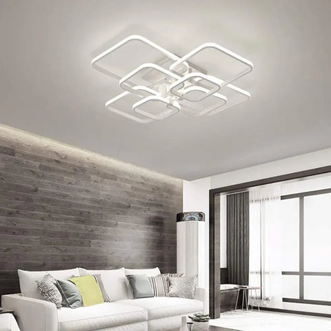 Moderna plafoniera LED in alluminio a 8 luci, 114W, bianco freddo 6500K per corridoio, camera da letto, cucina e soggiorno