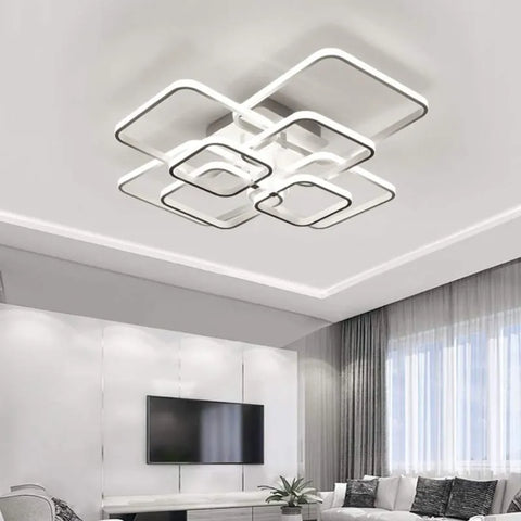 Moderna plafoniera LED in alluminio a 8 luci, 114W, bianco freddo 6500K per corridoio, camera da letto, cucina e soggiorno