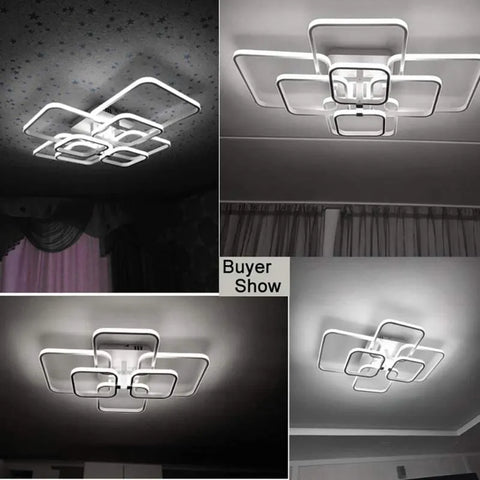 Moderna plafoniera LED in alluminio a 8 luci, 114W, bianco freddo 6500K per corridoio, camera da letto, cucina e soggiorno