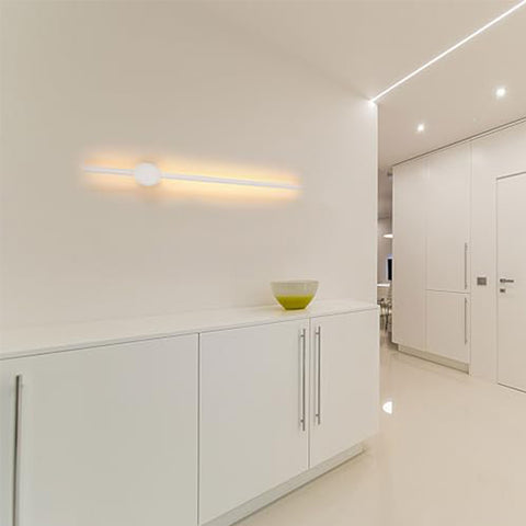 Applique a LED in alluminio e barra di ferro bianca, 100 cm, luce calda, 20 W, 220 V - adatta per camera da letto, soggiorno, corridoio