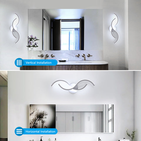 Applique moderna minimalista in alluminio bianco 41x14x6,5 cm - Luce bianca 6500K, 220V