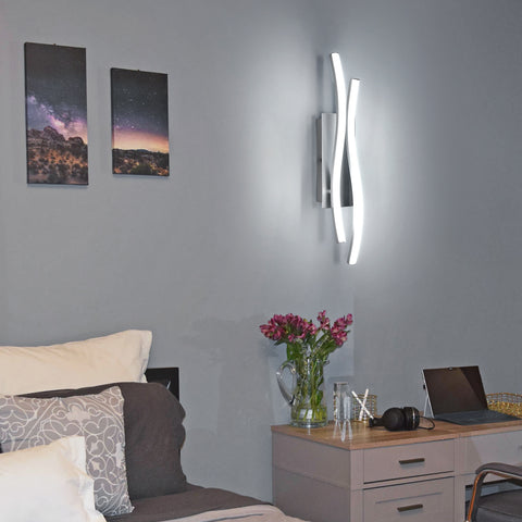Applique in alluminio dalla forma speciale, luce bianca 6500K, 220V, argento