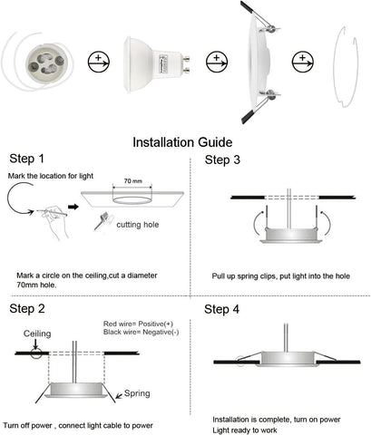 Set di 6 faretti LED da incasso RGB orientabili con cambio colore, 5 W (equivalenti a 50 W), bianco caldo 2700 K, plafoniera da incasso rotonda in metallo bianco con telecomando dimmerabile