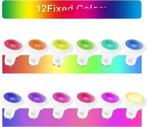 Set di 6 faretti LED da incasso RGB orientabili con cambio colore, 5 W (equivalenti a 50 W), bianco caldo 2700 K, plafoniera da incasso rotonda in metallo bianco con telecomando dimmerabile