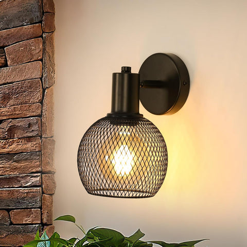 Applique da parete in metallo per interni, lampada da lettura da comodino in ferro, attacco E27 per soggiorno, camera da letto, ufficio (senza lampadina)