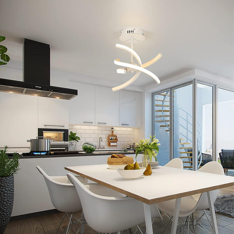 Plafoniera a LED, moderna lampada da soffitto in acrilico creativo da 28 W, luce bianca calda 3000 K, per soggiorno, camera da letto, cucina, sala da pranzo, corridoio.