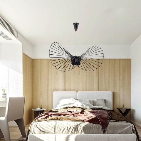 Lampadario a forma di cappello di ferro (D100*58CM, nero, attacco E27, lampadina non inclusa)