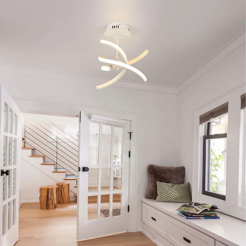 Plafoniera a LED, moderna lampada da soffitto in acrilico creativo da 28 W, luce bianca calda 3000 K, per soggiorno, camera da letto, cucina, sala da pranzo, corridoio.