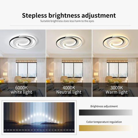 Plafoniera a LED dimmerabile con telecomando Lampada da soffitto moderna dimmerabile 3000K-6000K per soggiorno Camera da letto Sala da pranzo Ufficio 36W Rotonda 