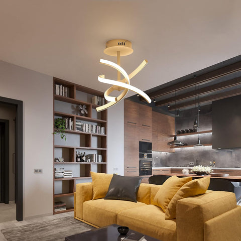 Plafoniera a LED, moderna lampada da soffitto in acrilico creativo da 28 W, luce bianca calda 3000 K, per soggiorno, camera da letto, cucina, sala da pranzo, corridoio.