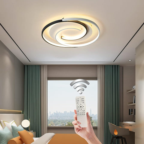 Plafoniera a LED dimmerabile con telecomando Lampada da soffitto moderna dimmerabile 3000K-6000K per soggiorno Camera da letto Sala da pranzo Ufficio 36W Rotonda 