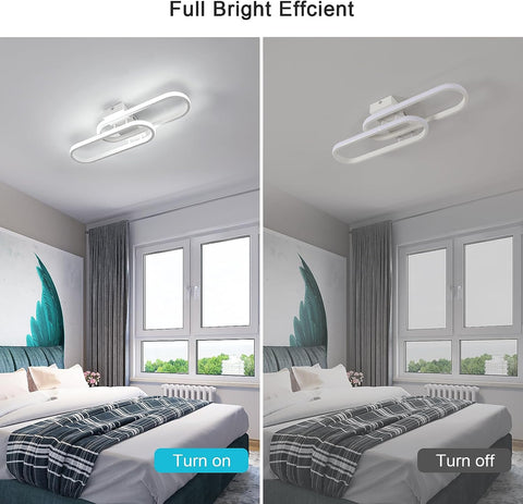 Plafoniera LED 32W 3600LM, Plafoniera Moderna, Lampada da Soffitto in Acrilico per Soggiorno Camera da Letto Cucina Bagno Corridoio Balcone 50cm (Bianco) Luce Bianca Fredda 6500K 