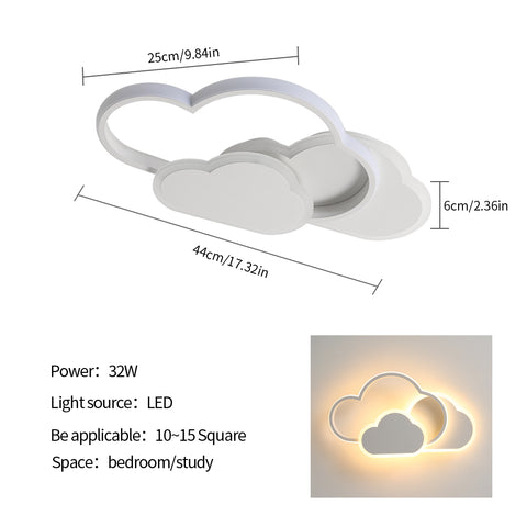 Plafoniera a LED, illuminazione da soffitto per interni, lampadario in acrilico bianco da 36 W, lampada da soffitto a forma di nuvola per camera da letto, soggiorno, sala da pranzo, luce calda 3000 K.