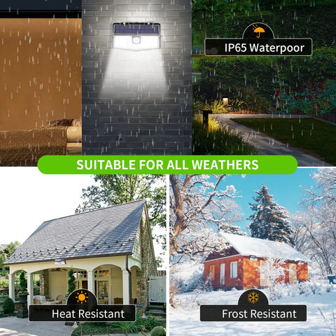 Confezione da 2 luci solari da esterno con sensore di movimento a 300 LED, illuminazione solare a 270°, impermeabile IP65, wireless, 3 modalità per la sicurezza del cortile e del giardino