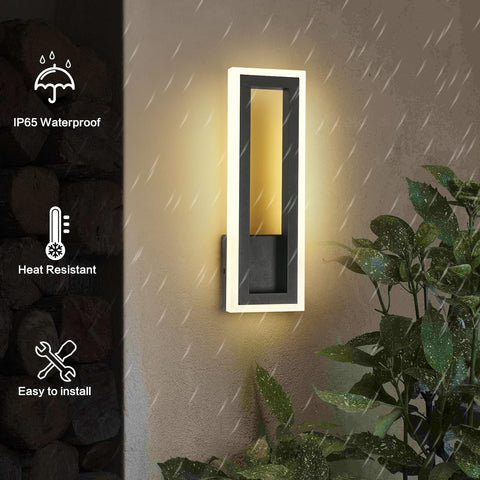 Applique Murale LED Moderne Rectangle Lampe murale Blanc Chaud 3000K