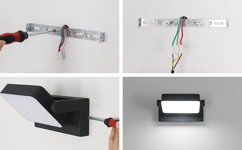 Applique da parete a LED per esterni IP65 - 20W, 2250LM, 6500K, rotazione a 360°, alluminio resistente