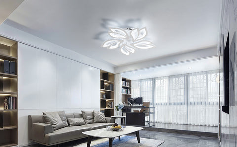 Plafonnier LED 65W, Creative Fleur de Forme Lampe de Plafond Moderne