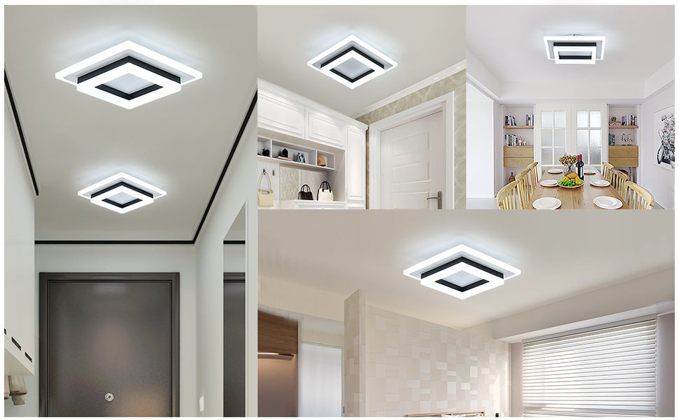 EASY EAGLE Lampada da Soffitto 24W 6500K Plafoniera LED Quadrata 2400LM EASY EAGLE Lampada da Soffitto 24W 6500K Plafoniera LED Quadrata 2400LM