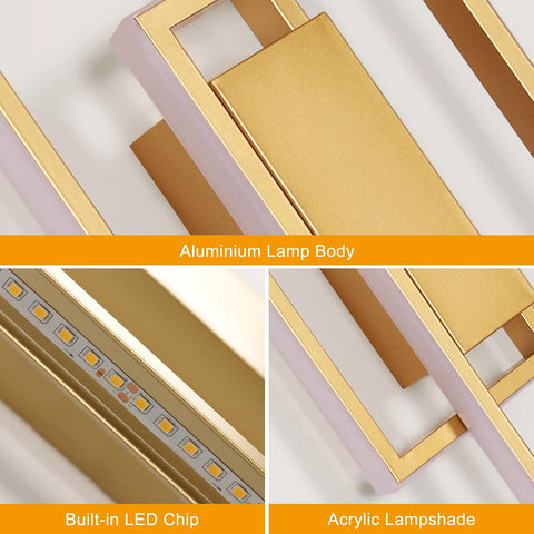 Applique da Parete LED 28W – Linea Dorata Incrociata