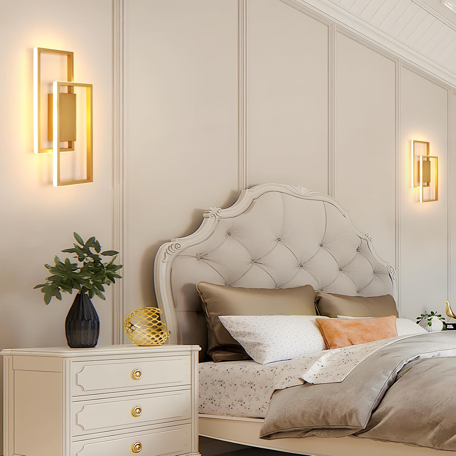 Applique da Parete LED 28W – Linea Dorata Incrociata