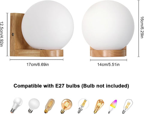 Applique Legno & Vetro – E27 Moderna