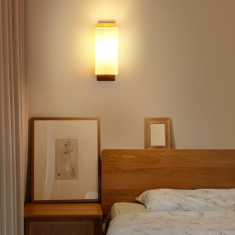 Applique da Parete Vintage in Legno e Vetro – Lampada Interna E27
