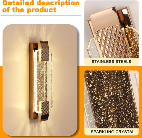 Applique da Parete LED Crystal Gold 12W