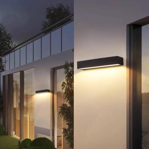 Applique LED da Esterno Moderna 16W Nera IP65 3000K