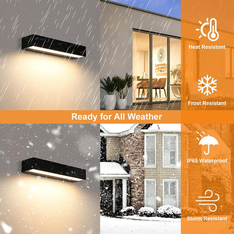 Applique LED da Esterno Moderna 16W Nera IP65 3000K