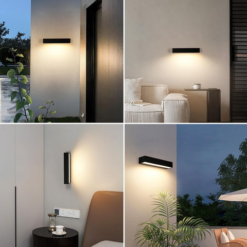 Applique LED da Esterno Moderna 16W Nera IP65 3000K