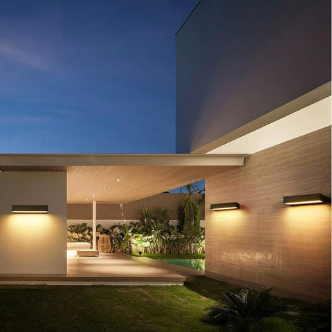 Applique LED da Esterno Moderna 16W Nera IP65 3000K