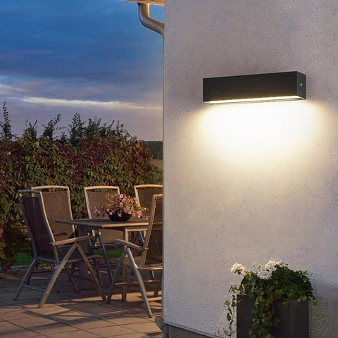 Applique LED da Esterno Moderna 16W Nera IP65 3000K