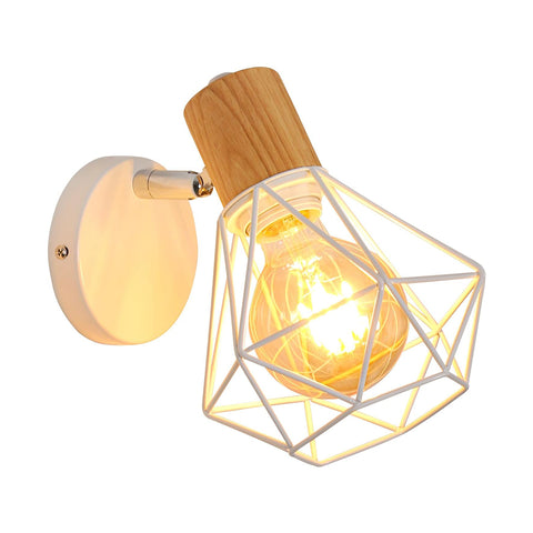 Lampada da Parete in Metallo con Gabbia E27