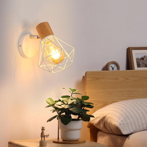 Lampada da Parete in Metallo con Gabbia E27