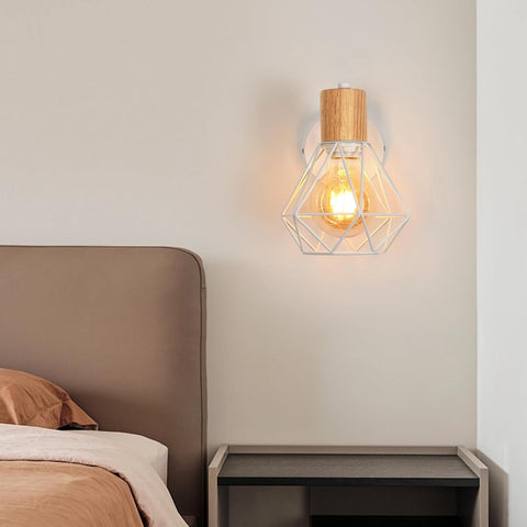 Lampada da Parete in Metallo con Gabbia E27